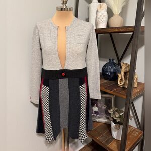 Lillith Moon Wool Art Artsy Custom Sweater Mini Dress Patchwork Women’s SIZE LRG